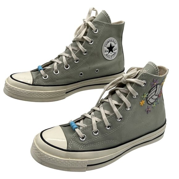 Converse Chuck Taylor All Star Size US M6 / W8 Embroidered Sage High Top Sneaker - Picture 2 of 16
